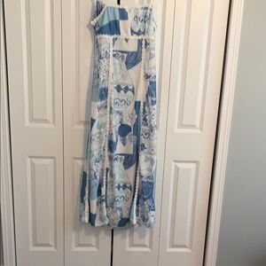 Blue and White Maxi Dress